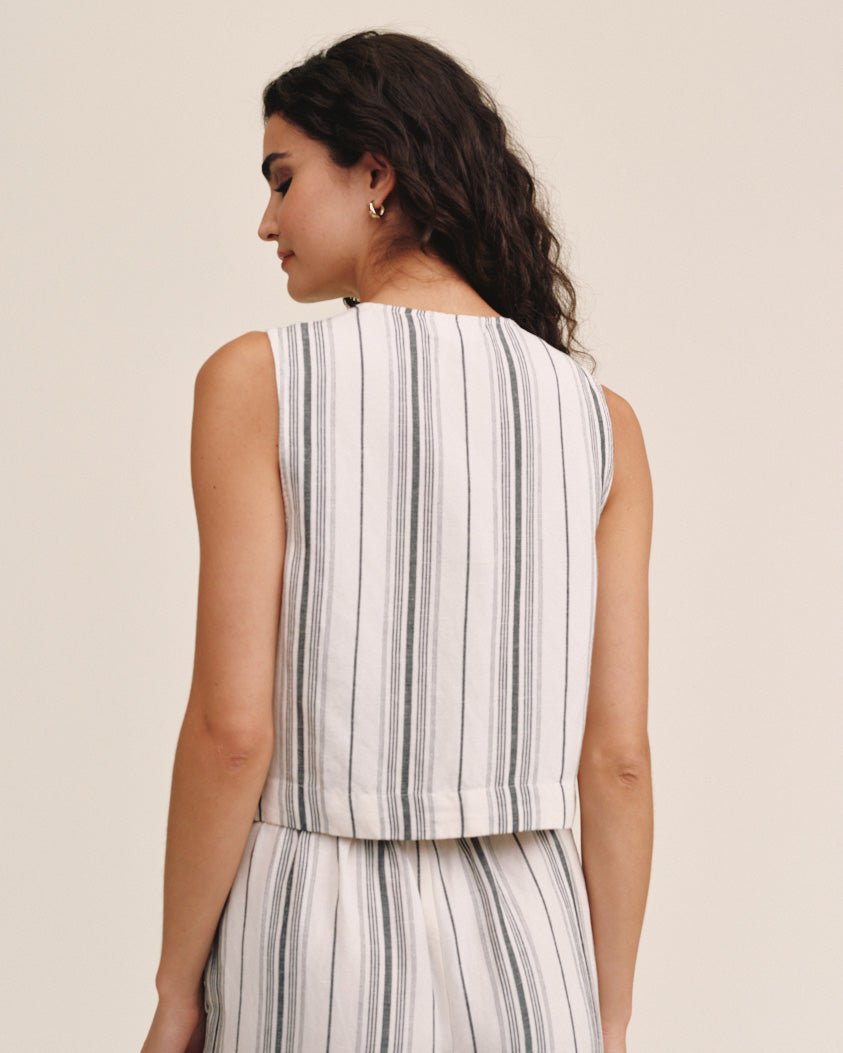 Sleeveless Button Front Top