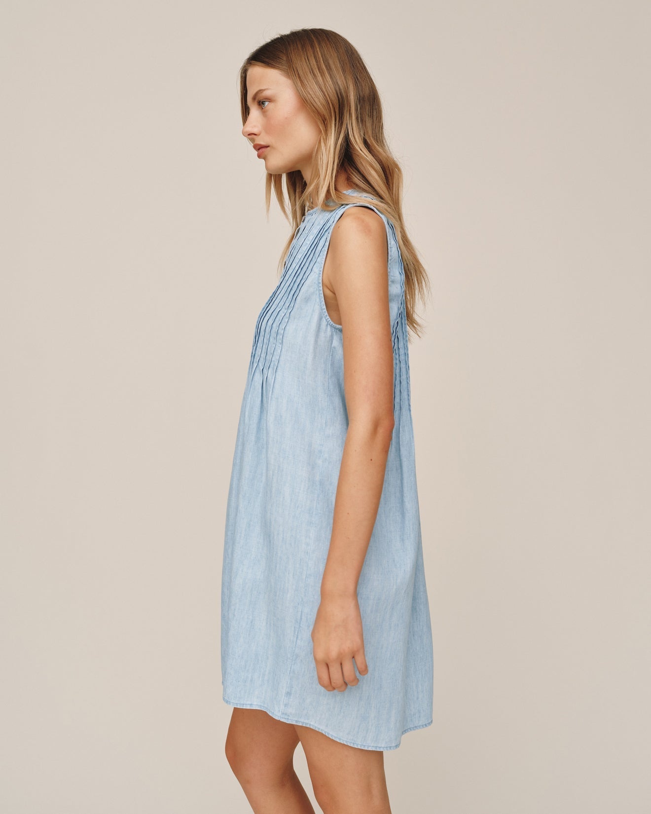 Pintuck Dress Sun Bleached Wash