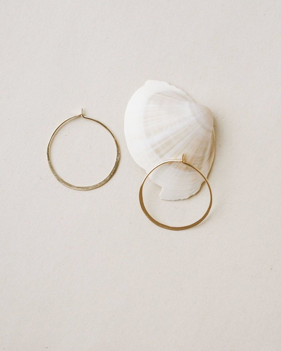 Small Hammered GF Hoops