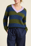 Chalet Sweater Olive Stripe
