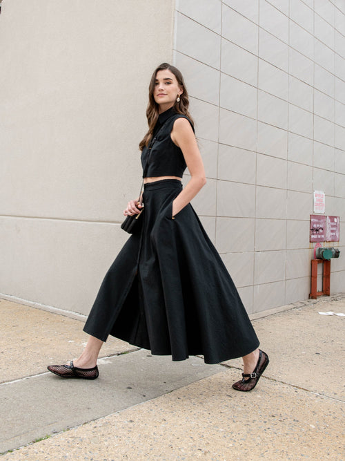Button Skirt Black
