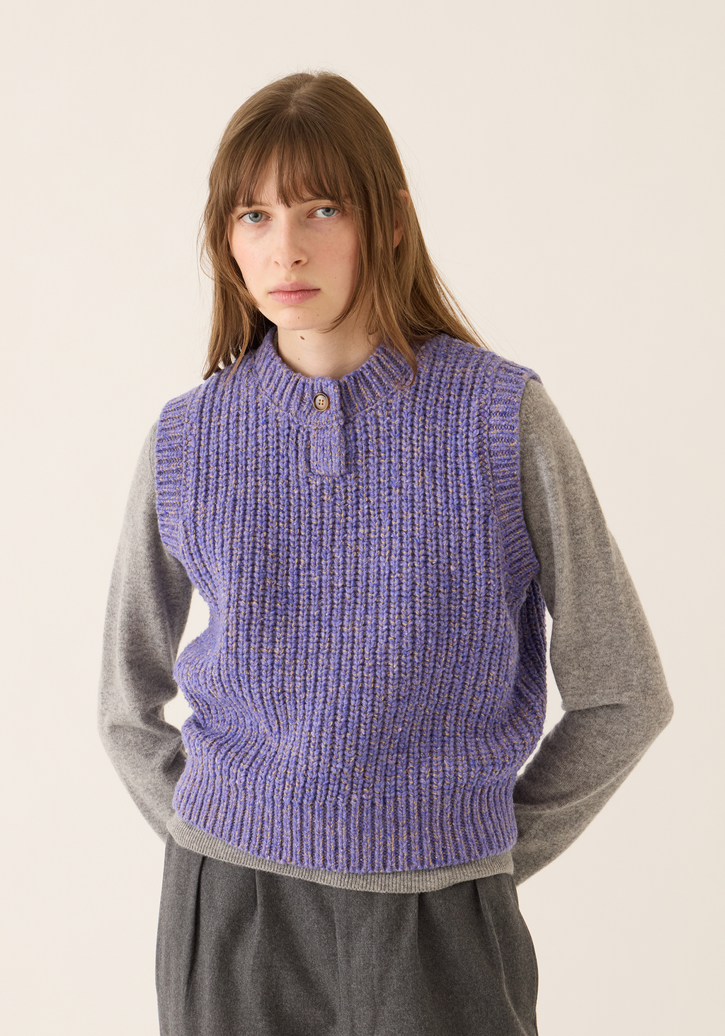 Sybil Lavender Wool Alpaca Vest