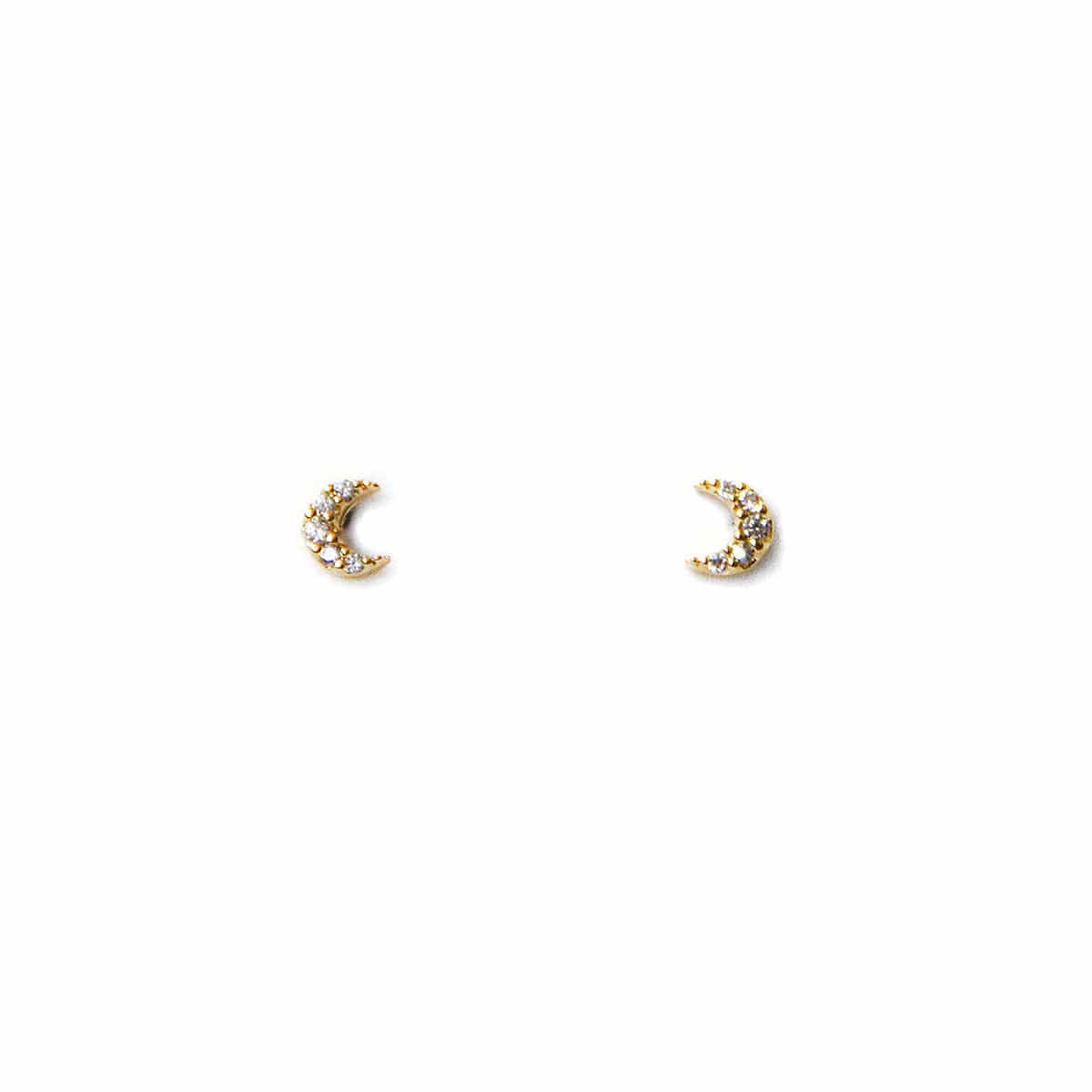 Mini Cubic Moon Post Earring