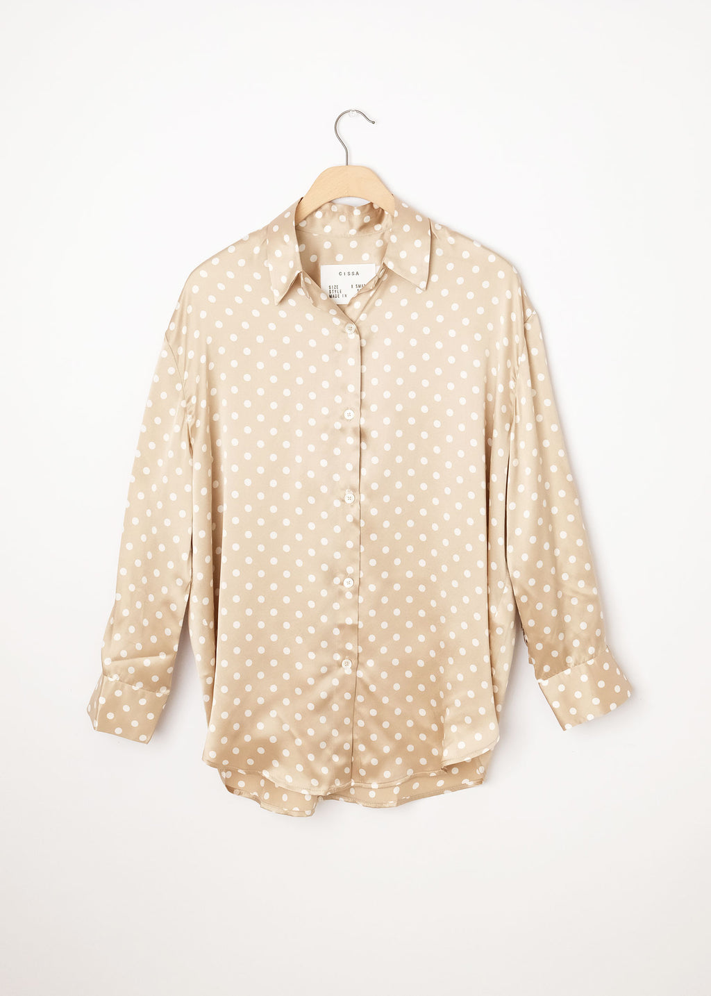 Tru Silk Shirt Almond Dot