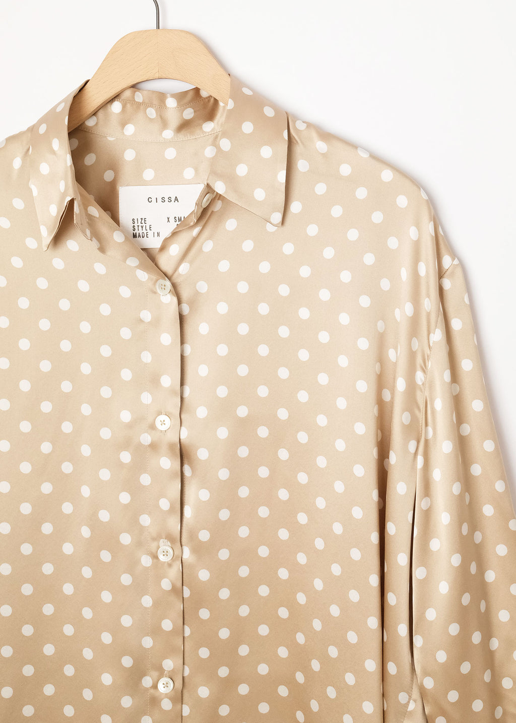 Tru Silk Shirt Almond Dot