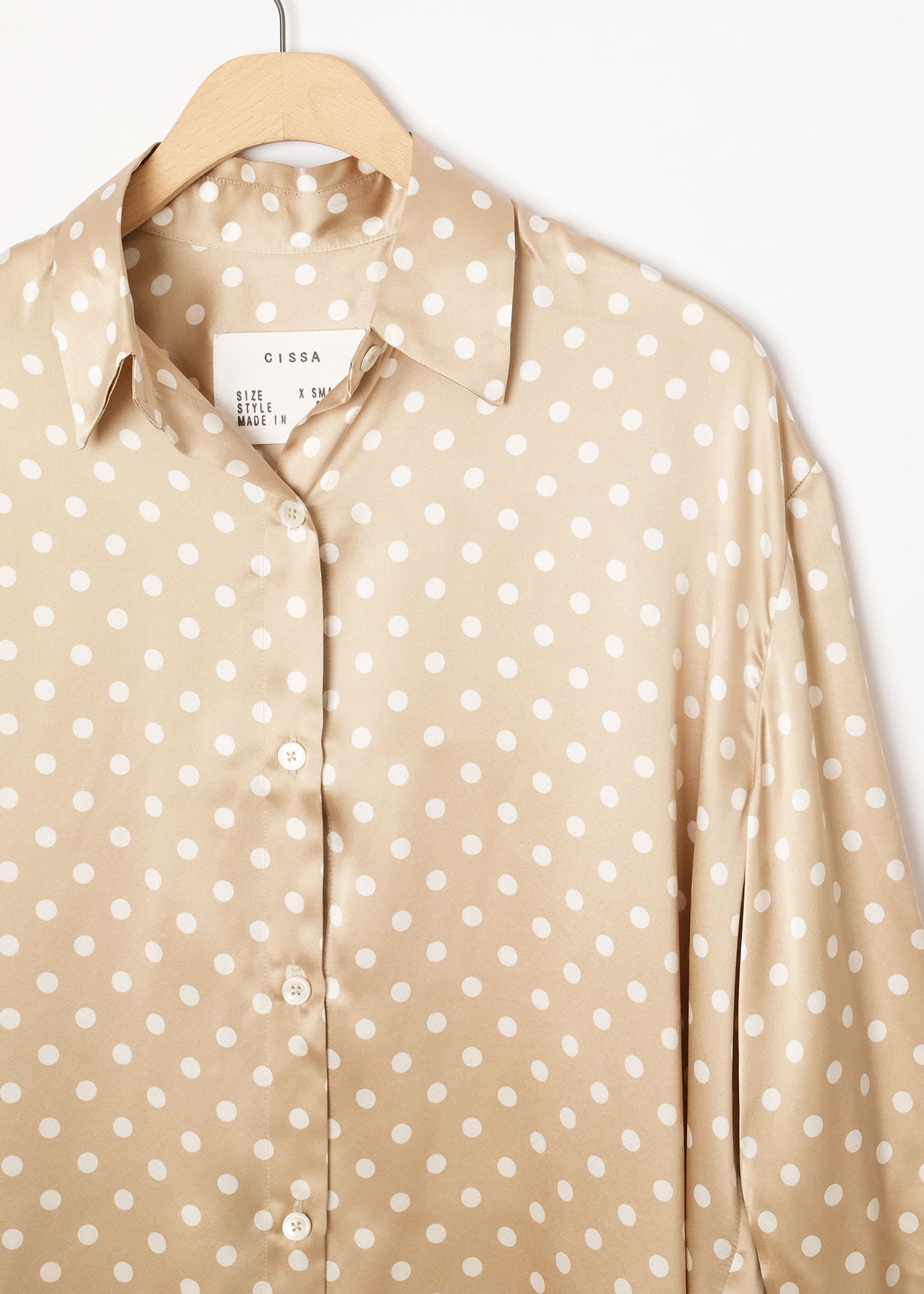 Tru Silk Shirt Almond Dot