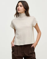 Savi mockneck Tee - Cookie
