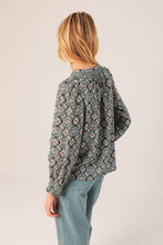 Load image into Gallery viewer, Blue Ikat Print Blouse
