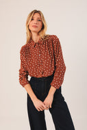 Bea Polka Dot Shirt-Terracotta