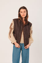 Load image into Gallery viewer, Reversible Teddy Vest - Chocolate
