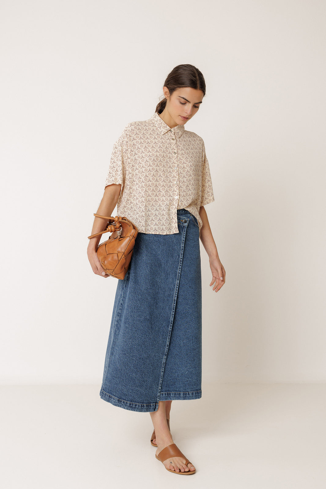 Oversized Block Print Shirt