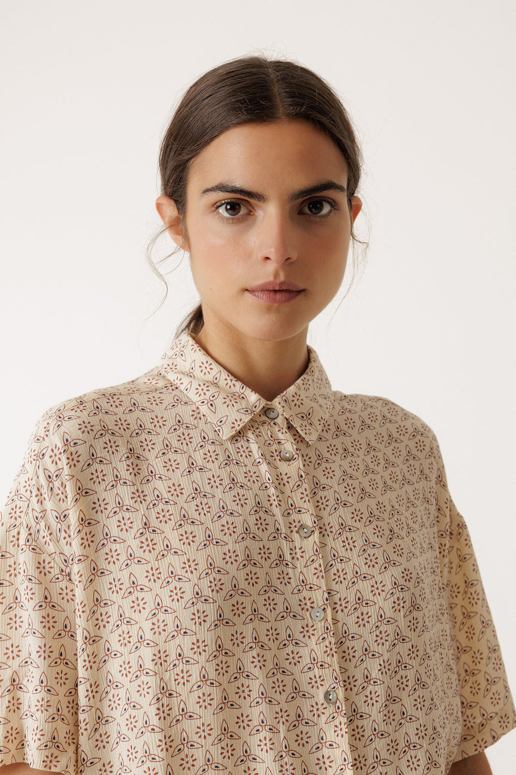 Oversized Block Print Shirt