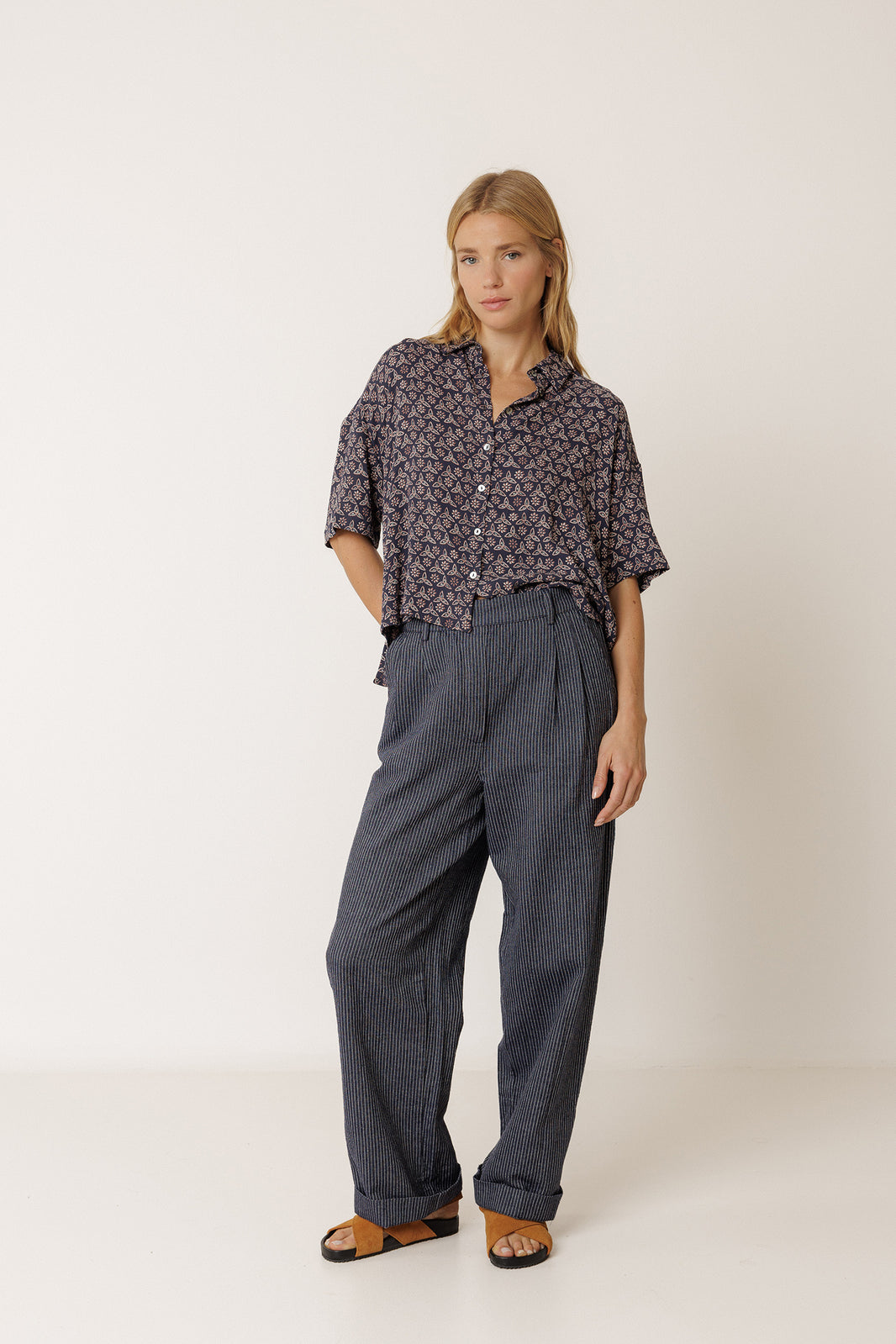 Oversized Block Print Shirt