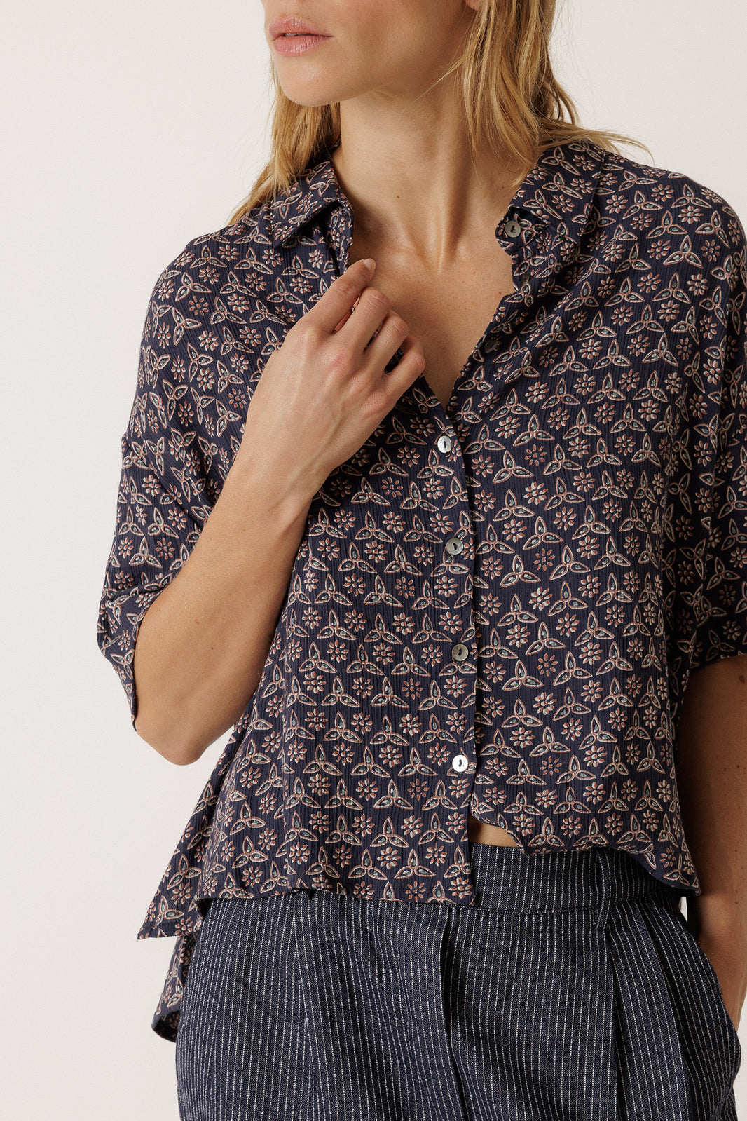 Oversized Block Print Shirt
