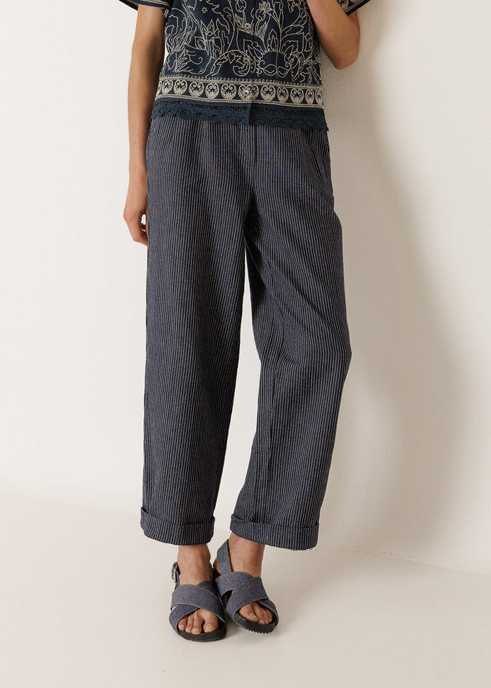 Pleated Pinstripe Pant