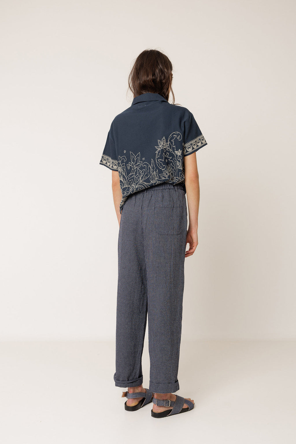 Pleated Pinstripe Pant