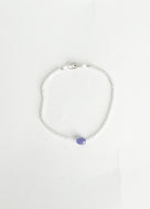 White Topaz & Tanzanite Bead Bracelet