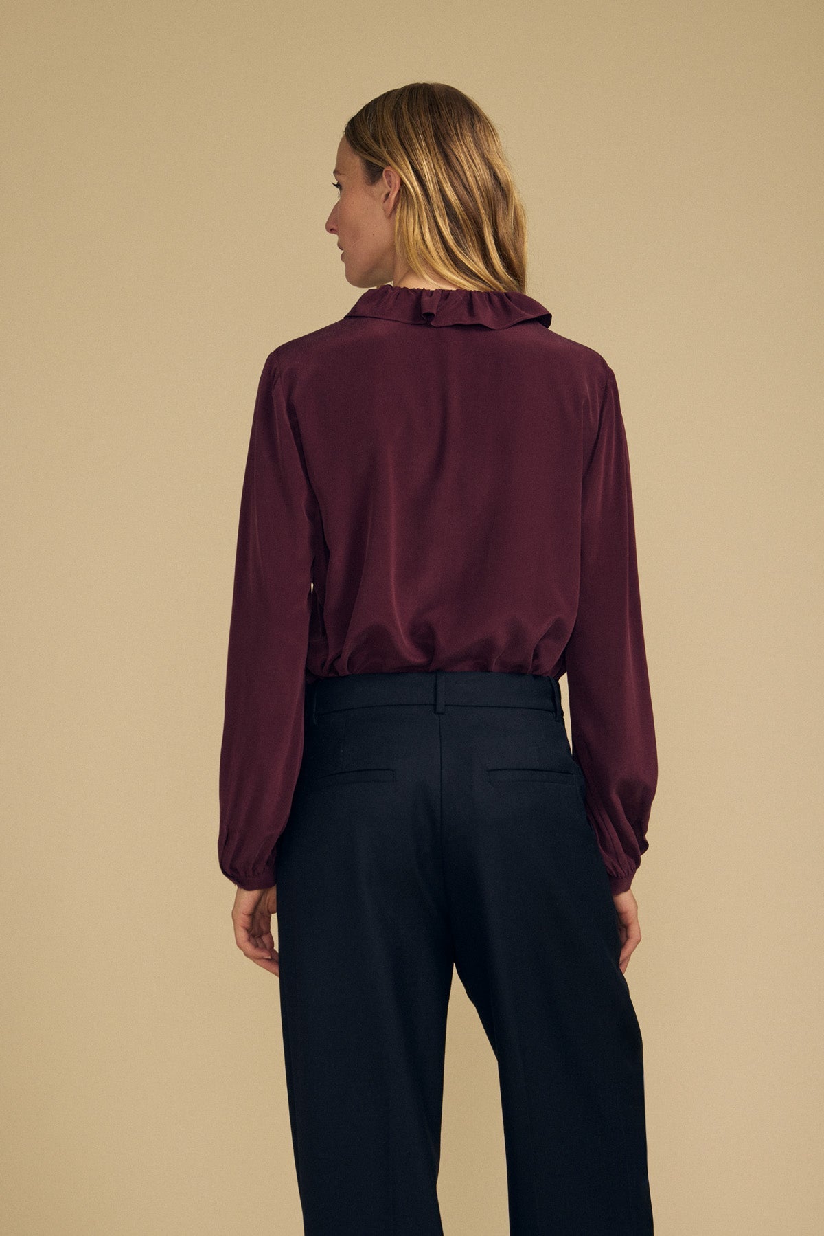Paige Silk Top Dark Plum