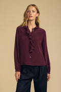 Paige Silk Top Dark Plum