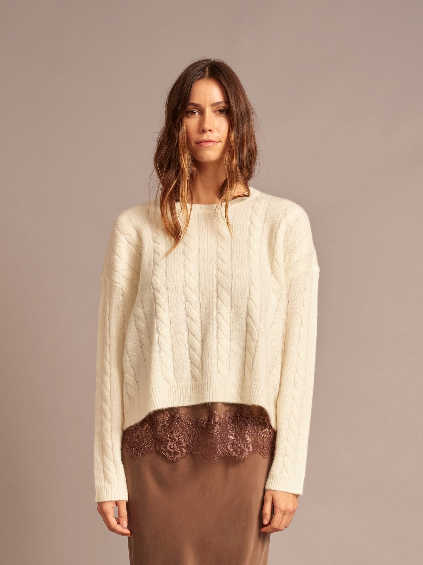 Leland Sweater Cream Feather