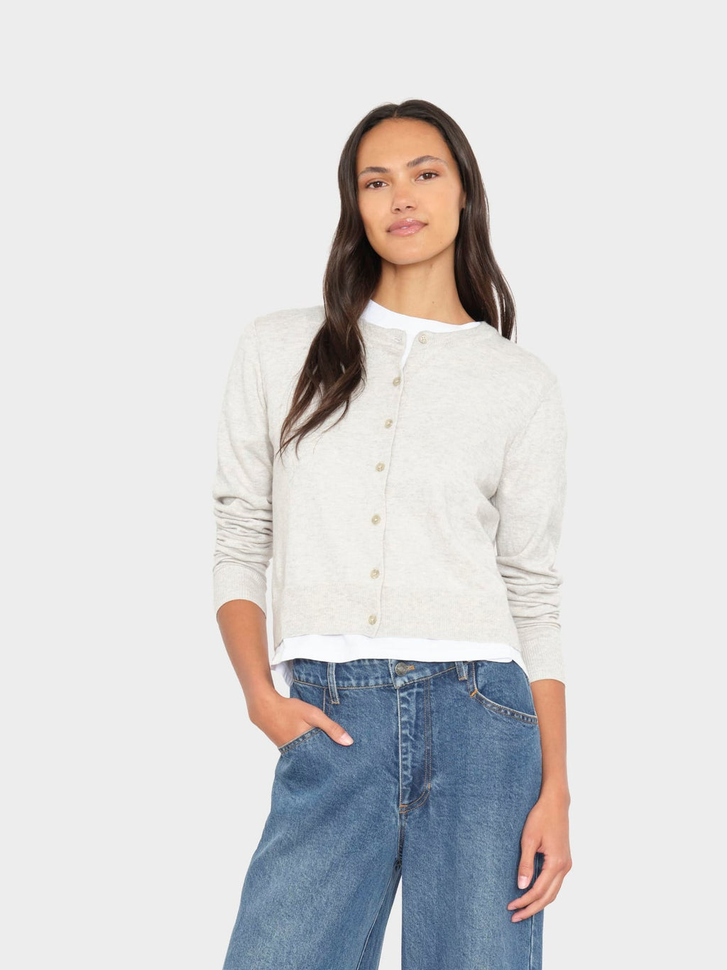 Calder Cardigan Silver Smoke