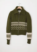 Zip-up Cardigan Military Green