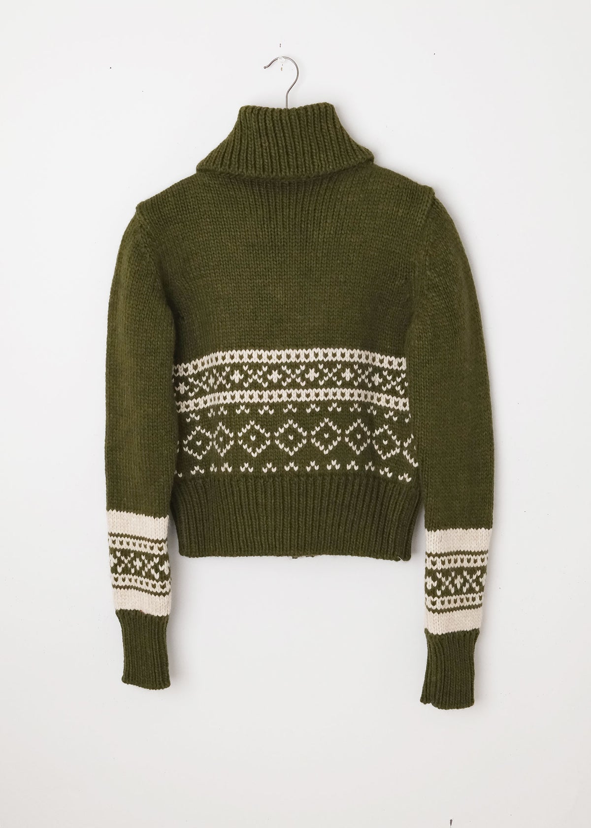Zip-up Cardigan Military Green