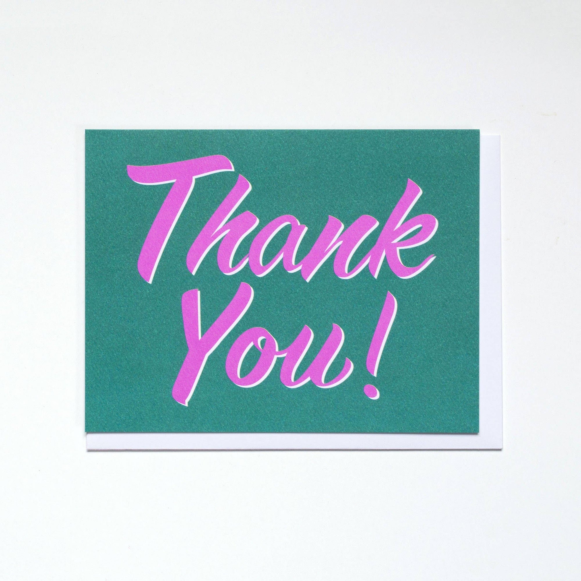 Thank You - Lavender and Teal Text - Note Card