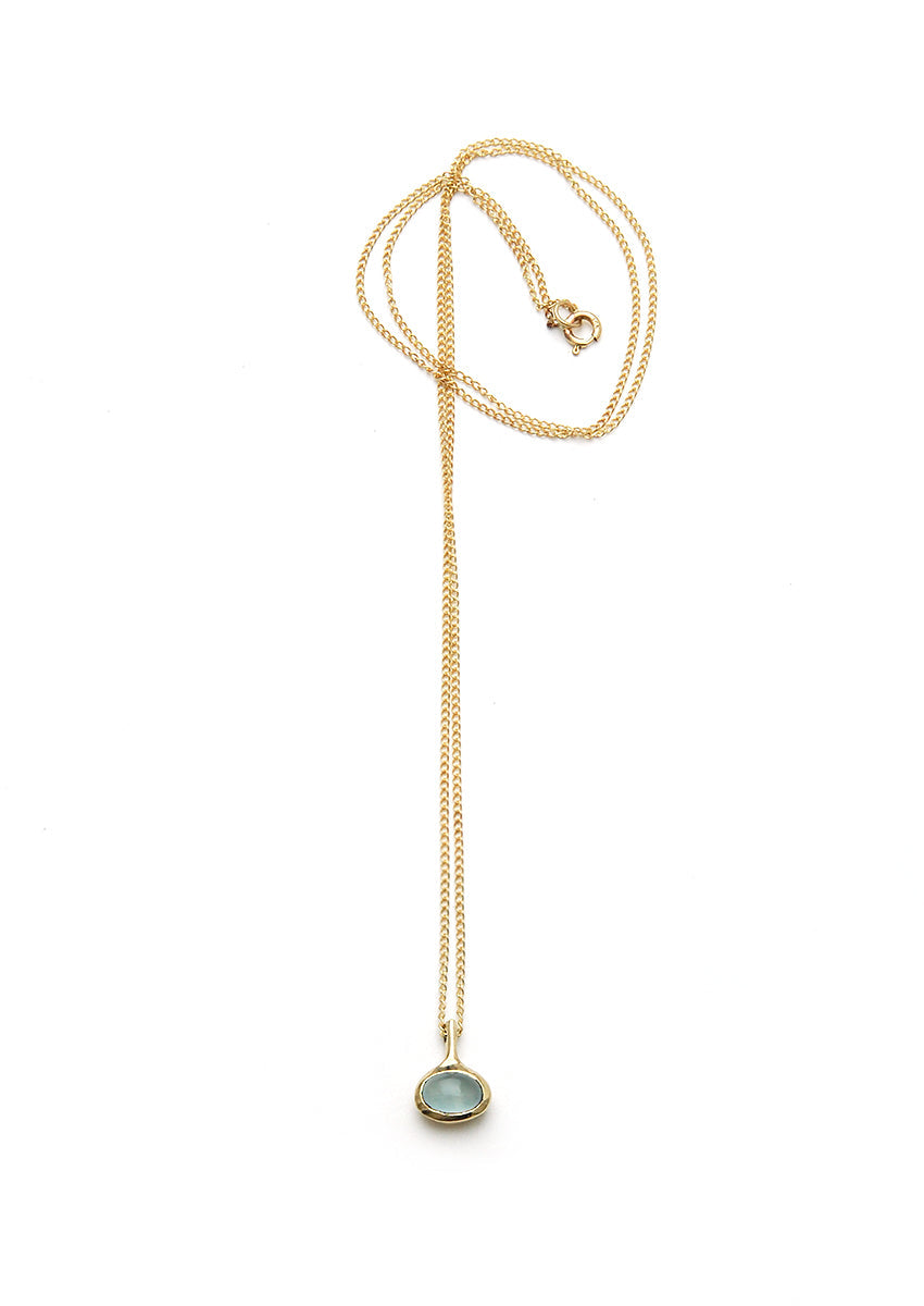 Aquamarine Necklace 14k 18